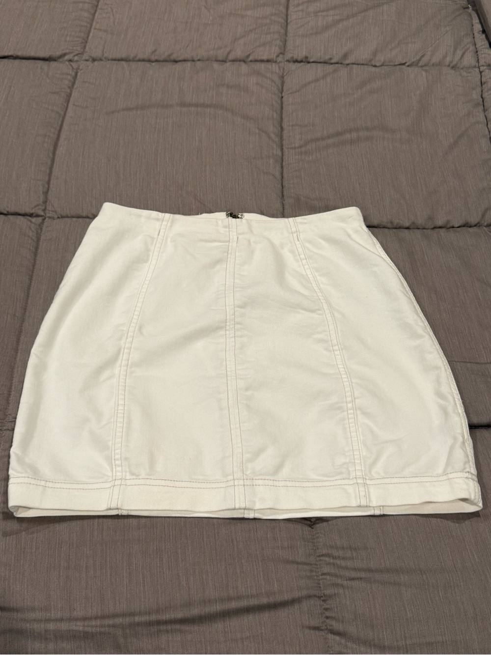 Free People White Panel-Seamed Mini Skirt size 6